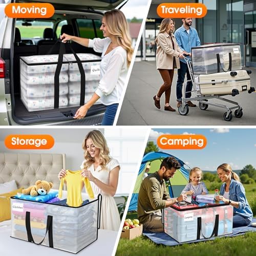 Fab totes Moving Bags Extra Heavy Duty Oversized Storage Bags with Reinforced Handle and Double Zippers,Moving Supplies Totes for Storage Packing Dorm Room Essentials Alternative to Moving Boxes - Image 4