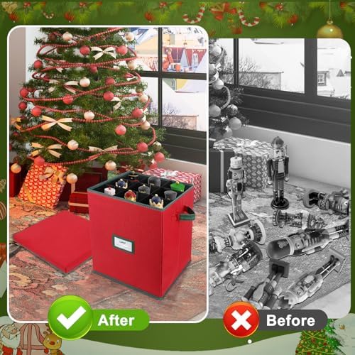 Christmas Nutcracker and Figurine Collectible Storage Box ,Christmas Storage Box with Adjustable Dividers, Holiday Decor Organizer Holds Up to 16’’ Tall Ornaments,Ideal for Nutcrackers and Figurines - Image 5
