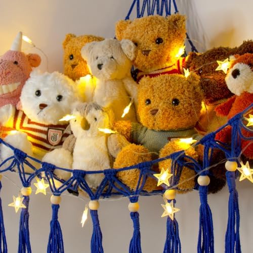 Stuffed Animal Toy Storage Hammock with LED Light,Plushie Net for RoomDecor - Image 4