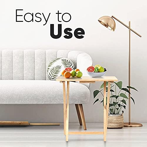 PJ Wood Folding TV Tray Tables, Natural Finish, 2-Piece Set - Image 6