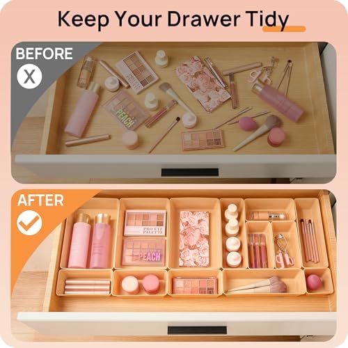 Vtopmart 25 Pack Plastic Drawer Organizers with Anti-slip Rubber Pads - Image 3