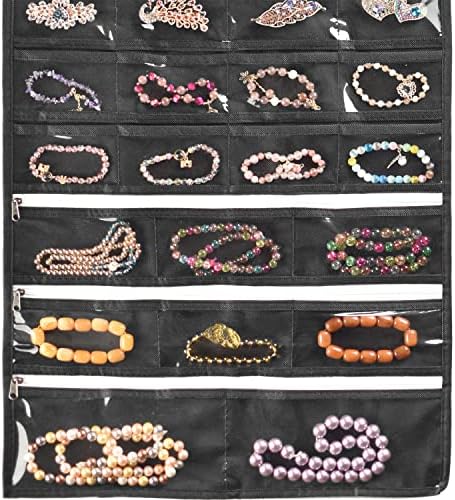 BB Brotrade Hanging Jewelry Organizer,Accessories Organizer,56 Pocket Organizer for Holding Jewelries (Black-56 Pockets) - Image 3