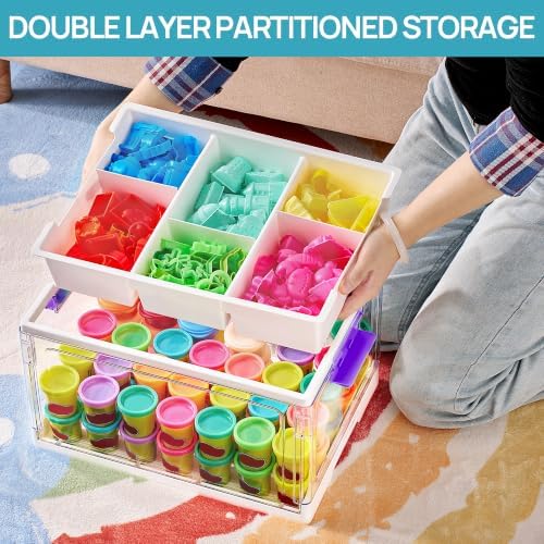 Vtopmart 24 QT Purple Clear Craft Organizer with Tray & Dividers, 1 Pack - Image 5