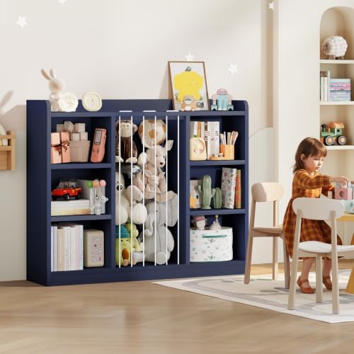 ONBRILL 2-in-1 Toy Storage Organizer with Stuffed Animal Storage, Blue - Image 2
