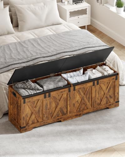 Hzuaneri 59 inches Farmhouse Storage Chest and Bench | 70 Gal | 330lb Seat - Image 2