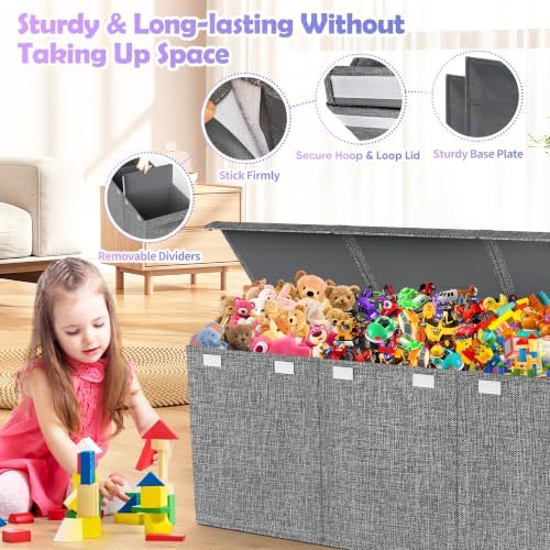 Extra Large Toy Box with Lids, Large Storage Chest Organizer, 40"x14"x16" - Image 4
