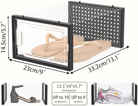 HOMIDEC Clear Shoe Storage Boxes, Stackable Shoe Organizer for Closet - Image 3