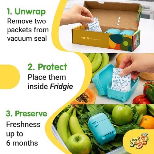 Fridgie Produce Saver, Ethylene Gas Absorber, Fridge Lettuce Keeper - Blue - Image 2