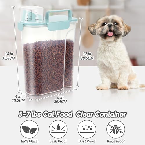 LEAWALK Cat Dog Pet Food Storage Container Up to 5-7Lbs BPA-free-3Pack - Image 2