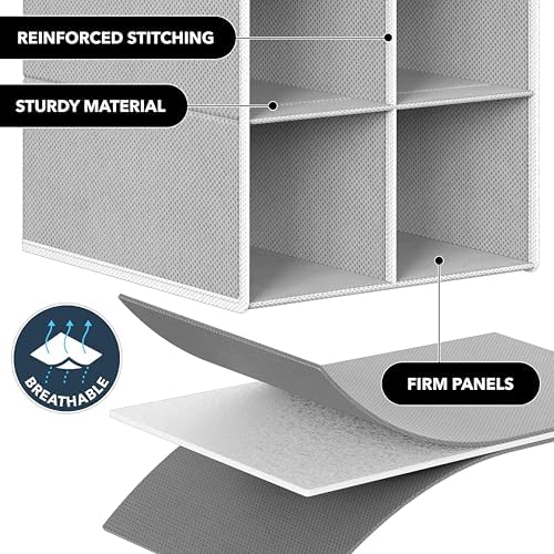 Simple Houseware 20 Section Shelves Hanging Shoes Organizer, Gray - Image 5