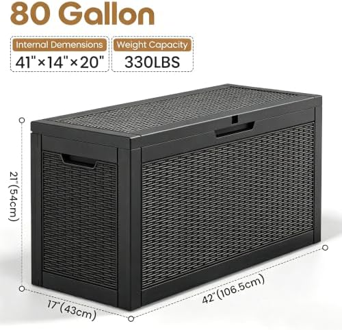 Outdoor Storage Box Waterproof, 80 Gallon Deck Box for Patio Storage - Image 3