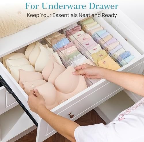 Vtopmart 5" High Drawer Dividers for Clothes 14.5"-26" Adjustable 8 Pack - Image 6