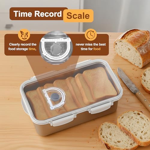 Gifhomfix Bread Box 304 Stainless Steel Bread Container, Dishwasher Safe Bread Storage for Homemade Bread, Time Recording Bread Storage Container with Lid and Handle - Image 6