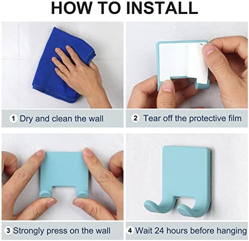 VANZAVANZU Razor Shaver Holder for Shower Wall Adhesive Hooks for Hanging, Bathroom Silicone Waterproof Shower Hooks Hair Brush Holder for Towel (4 Pack-White) - Image 7