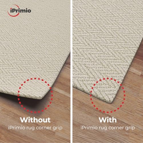iPrimio NeverCurl V Shape Rug Corner Gripper, Reusable, 7.5" x 7.5", 8 Pack - Image 6