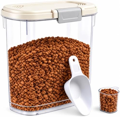 Airtight Dog Cat Pet Food Storage Container 10 Lbs, Slim Tall Dry Food Bin by WBKTOOL