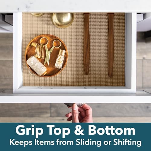 EasyLiner Select Grip Shelf Liner - Easy to Install & Cut to Fit - Non Slip, Non Adhesive, Drawer Shelf & Cabinet Liner for Kitchen, Bathroom, Pantry Cupboards, 20 in x 24 ft, Black - Image 3