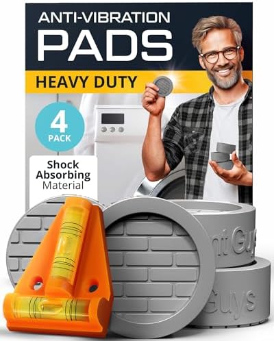 Heavy Duty Anti Vibration Pads for Washing Machine, Grey 4 Pack Washer Feet by MagiLint