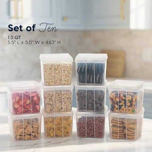 IRIS USA Food Storage Containers Set, 1.3 Qt - 10 Pack, Food Grade Plastic - Image 3
