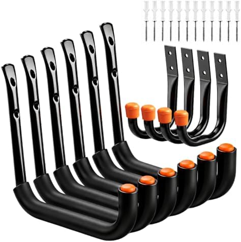 HORUSDY 10-Pack Garage Hooks, Utility Hook, 9" & 6” Garage Heavy Duty Wall Hook for Bikes, Kayak and Hanging Ladders by HORUSDY