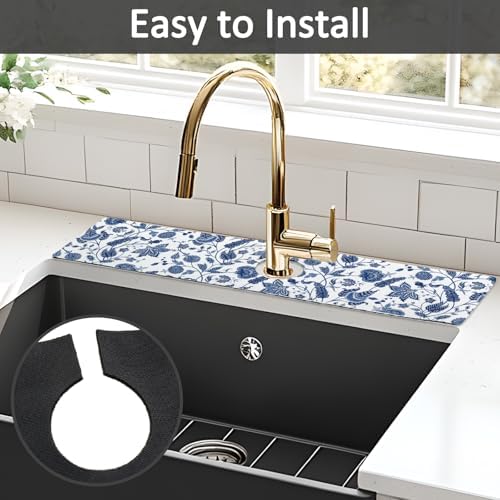 24" X 5.5" Kitchen Sink Splash Guard Faucet Mat Flora Super Absorbent Fast Drying Faucet Guard & Draining Mat Sink Splash Guard Behind Faucet for Kitchen, Bathroom - Image 5