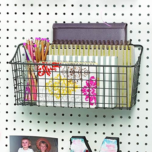 Spectrum Pegboard & Wall Mount Wire Basket Extra Large (Industrial Gray) - Storage & Organizer for Garage, Tools, Shed, Home, Work Bench, Crafts, & More (Pack of 2) - Image 5