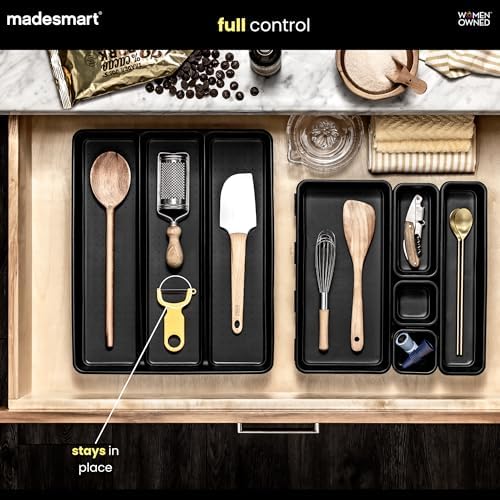 madesmart Classic 3 Compartment Utensil Tray, Carbon - Image 2