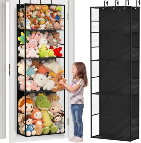 Ofiray-home Over the Door Stuffed Animal Storage with Clear Dust Cover by Ofiray-home