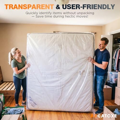 Axgatoxe Plastic Mattress Bag for Moving Storage, Full Size (1.5MIL) - Image 5