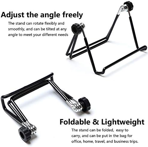 VOVIGGOL Adjustable Tablet Stand Holder, Non-Slip Foldable Holder Cradle Fit for 9-12.9" Tablets, iPad, Samsung and Kindle Fire, Display Stands Picture Frame Stand for Photos (Large Black) - Image 3