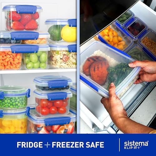 Sistema KLIP IT Large Food Storage Container, Airtight & Stackable, Dishwasher, Freezer, & Microwave-Safe, BPA-Free, 7 L (Single) (Pack of 4) - Image 5