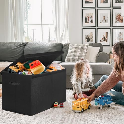 INDRESSME 122L Large Toy Storage Box with Lid Divider Kids Organizer Bin - Image 2
