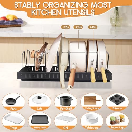 XIAPIA 2 Pack Pull Out Pots and Pans Organizer Under Kitchen Cabinet - Image 2