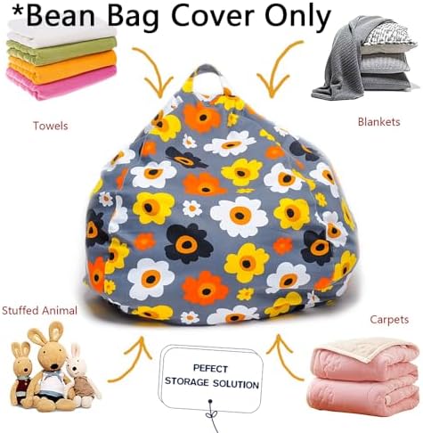 YuppieLife Stuffed Animal Storage Bean Bag Cover, 27" Velvet Toy Organizer - Image 4