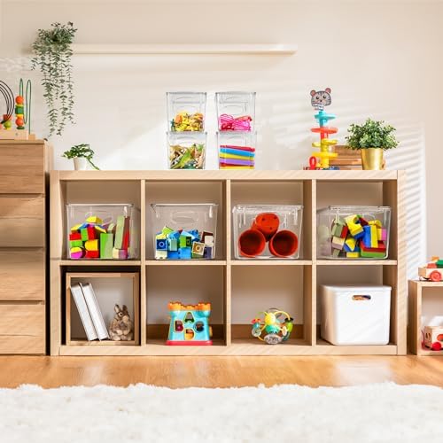 Sorbus Clear Toy Storage Bins with Lids, Stackable (Medium, 4 Pack) - Image 3