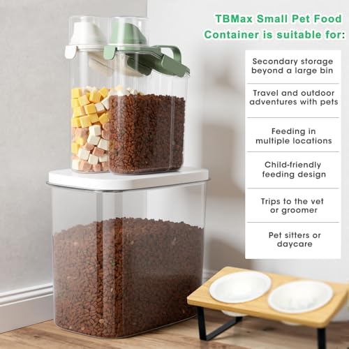 TBMax Rice Container Cereal Storage Container 2 Pack, Kitchen Pantry Dry Food Storage Holder with Easy-Pouring Spout & Handy Cup, Small Pet Dog Cat Food Dispenser for Daily Feeding - Image 5