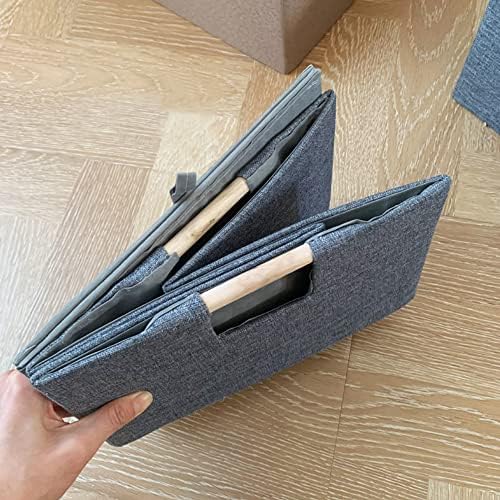 Gray Storage Bin for Shelves Rectangle Closet Baskets Foldable Box with Handles, Gray Storage Bins, Storage Boxes for Home Office Car Dormroom - Image 3