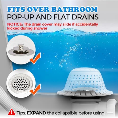 zaa Shower Drain Hair Catcher Bathtub Drain Cover Strainer Protector - Image 3