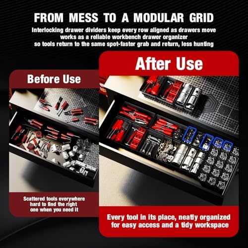 16 PCS Small Parts Tool Box Organizer Trays, tool box trays organizer for Toolbox Organization, Parts Trays and Screw Organizer Box for Tool Chest, Garage Drawers and Workbench - Image 6