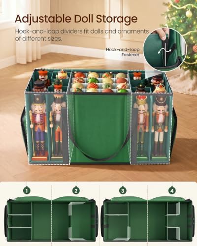 SONGMICS Christmas Ornament Storage Box with Dividers, 4 Tiers - Image 6