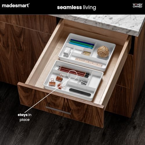 madesmart Classic 2 Piece Drawer Organizer, White - Image 2