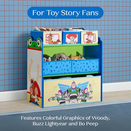 Delta Children - Toy Story Design & Store 6 Bin Toy Storage Organizer - Greenguard Gold Certified, Blue - Image 2
