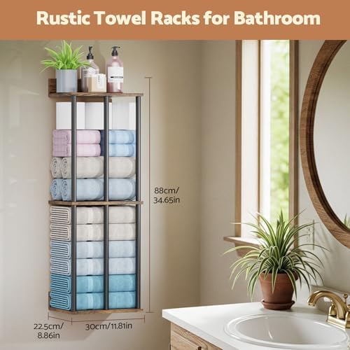 Towel Racks for Bathroom Wall Mounted, Upgraded Bathroom Towel Holder - Image 3