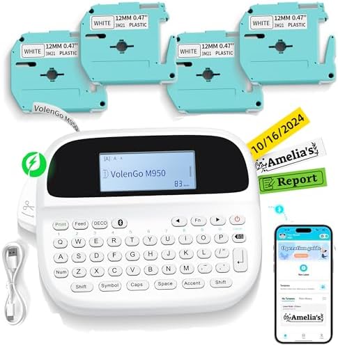 M950 Label Maker Machine with Tapes, Label Maker Waterproof-Labels by HOME