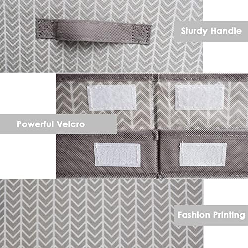 Toy Box Chest Organizer Bins for Boys Girls Kids, Large Collapsible Fabric Storage Container with Flip-Top Lid & Handles for Clothes,Blanket,Nursery,Playroom,Bedroom,Tree Branch Pattern (Gray) - Image 4