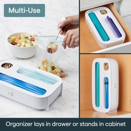 YouCopia StoraBag Drawer Food Bags Dispenser, 3-Slot, Plastic Sandwich Bag Organizer For Kitchen Storage, White - Image 6