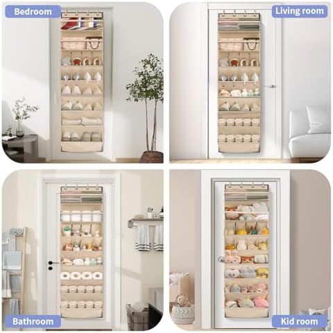 1 Pack Over The Door Shoe Organizer, 8 Shelves Hanging Shoe Organizers, - Image 6