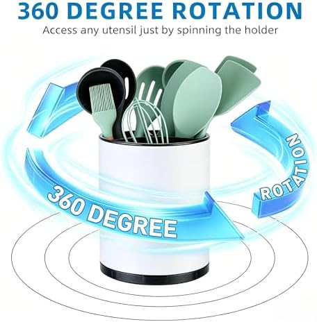 LIBODOUR Kitchen Utensil Holder,Extra Large 360°Rotating For Countertop - Image 5