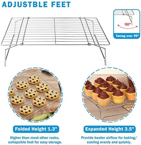 P&P CHEF 16 Inch Baking Sheet with Rack Set, Pans with Stackable Racks - Image 4