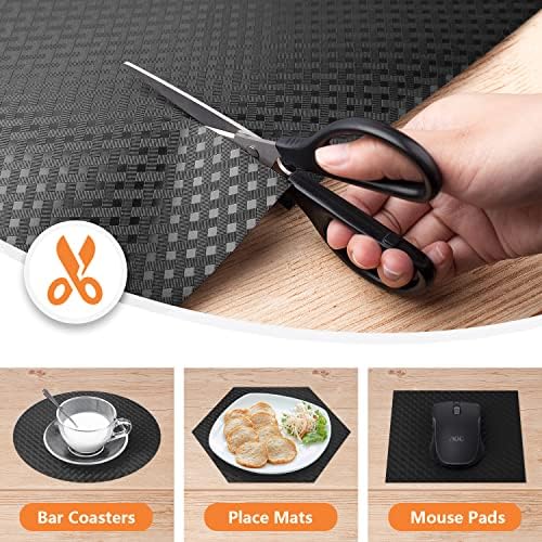 Shelf Liner Non Adhensive Drawer Cabinet Mat Black 11.8"× 236.2" Pack of 2 - Image 4